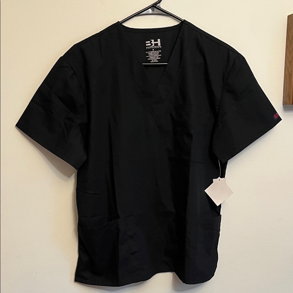 Beverly Hills Uniforms black scrub top
